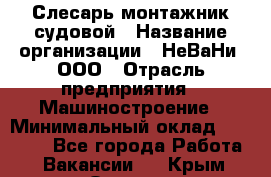 Слесарь-монтажник судовой › Название организации ­ НеВаНи, ООО › Отрасль предприятия ­ Машиностроение › Минимальный оклад ­ 70 000 - Все города Работа » Вакансии   . Крым,Ореанда